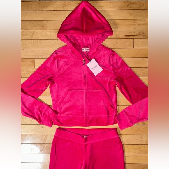 NEW! NWT JUICY COUTURE Velour OG Bling Tracksuit Set in Vixen Pink Size S - Picture 4 of 4
